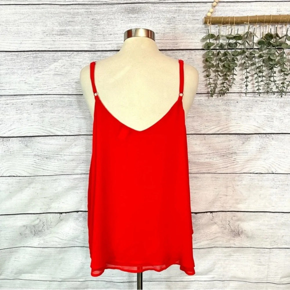 Torrid Strappy Front Double Layered Chiffon Cami Tank Top Red Plus Size 0 0X 12 - Picture 8 of 12